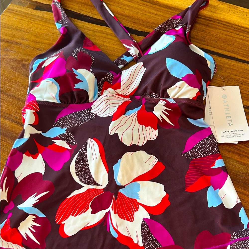 NWT Athleta Colorful Floral Tankini Swim Top